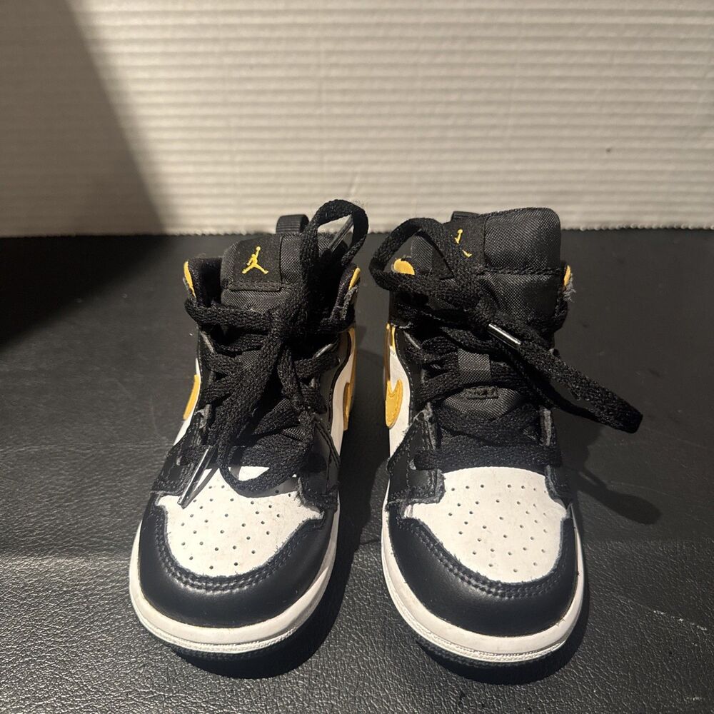 Air Jordan 1 Mid TD 'Black Gold' Size 7C 640735-177 with box - Picture 4 of 11